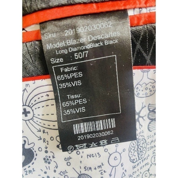 Maceoo E= MC Collection Blazer Meticulously Engineered Black Wore Once 50/7 - Picture 9 of 9